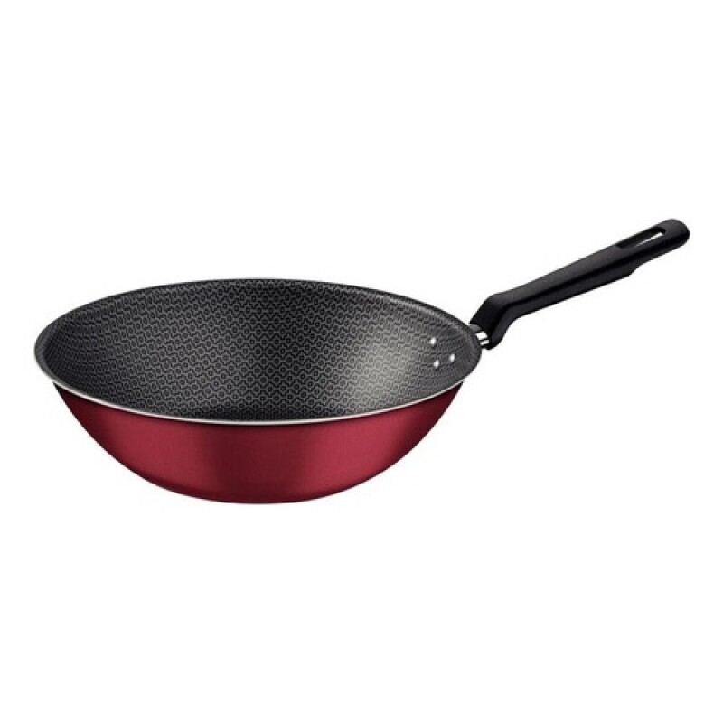 Wok en Aluminio Tramontina Loreto con Antiadherente Starflon Max Rojo 28cm Wok en Aluminio Tramontina Loreto con Antiadherente Starflon Max Rojo 28cm