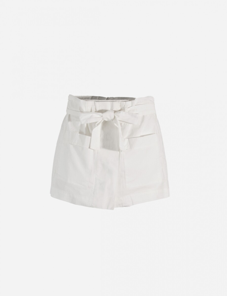 Short pollera con lazo - BLANCO 