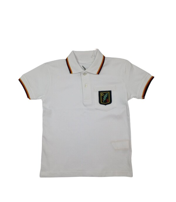 Remera Polo manga corta Colegio Alemán Blanco