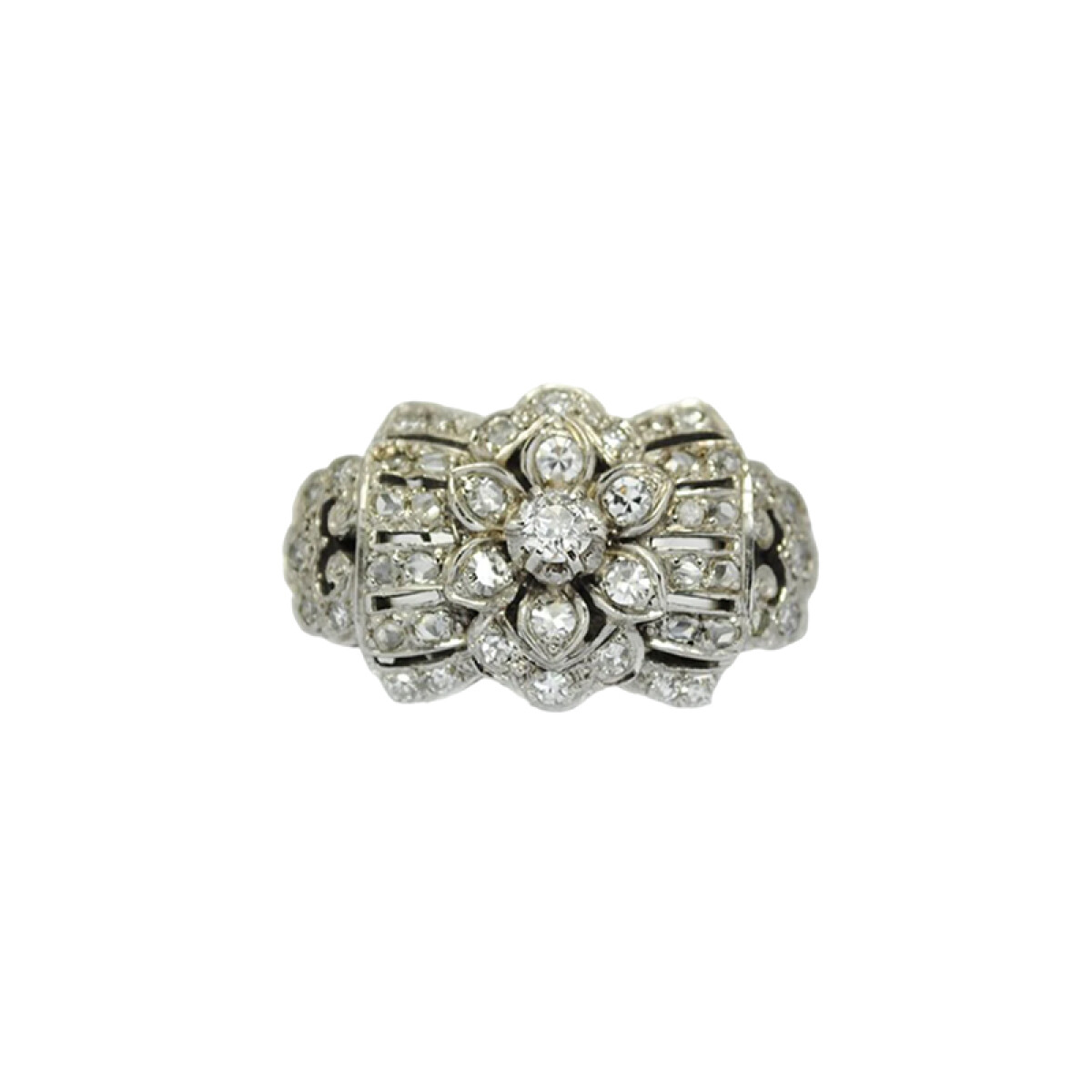 Anillo Oro Blanco 18K Y Brillantes 
