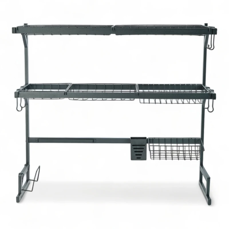 Escurridor Sobre Pileta Grande 85cm 2 Niveles Negro Negro