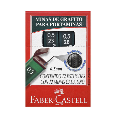Minas FABER CASTELL 0.5 2B X12 Unidades