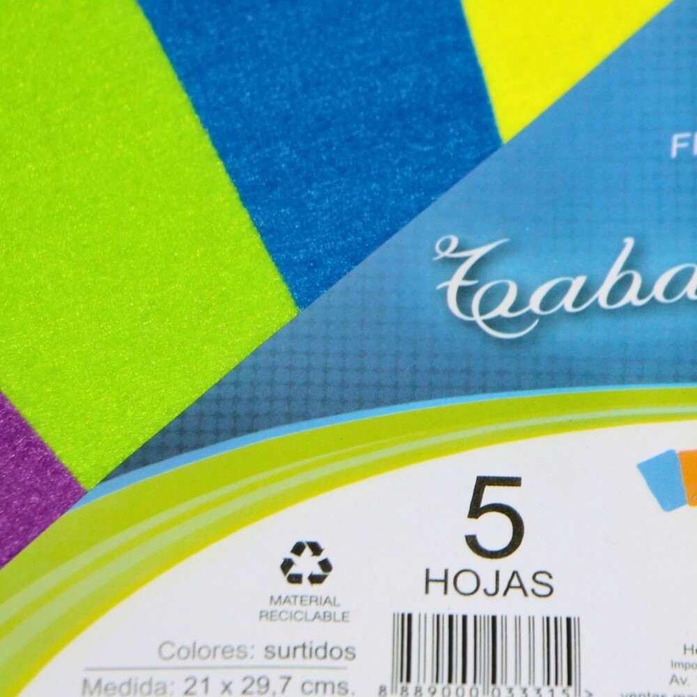FIELTRO TABARE TAMAÑO A4 POR 5 COLORES FIELTRO TABARE TAMAÑO A4 POR 5 COLORES