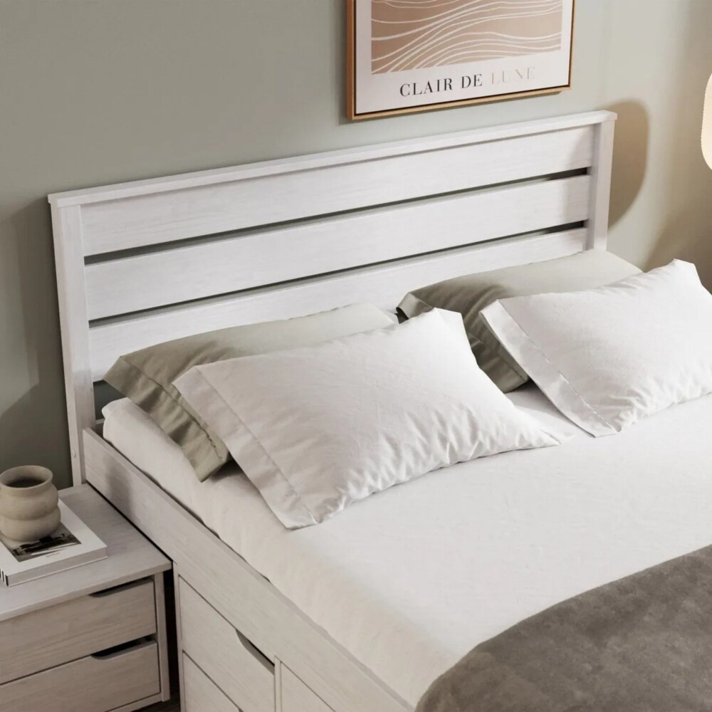 Respaldo 2 Plazas Madera maciza - Funcional Blanco