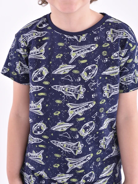 PIJAMA PETER REMERA + SHORT ESTAMPADO 1