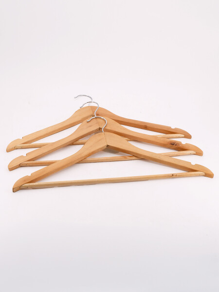 PERCHA MADERA SET X 3 PCS MADERA