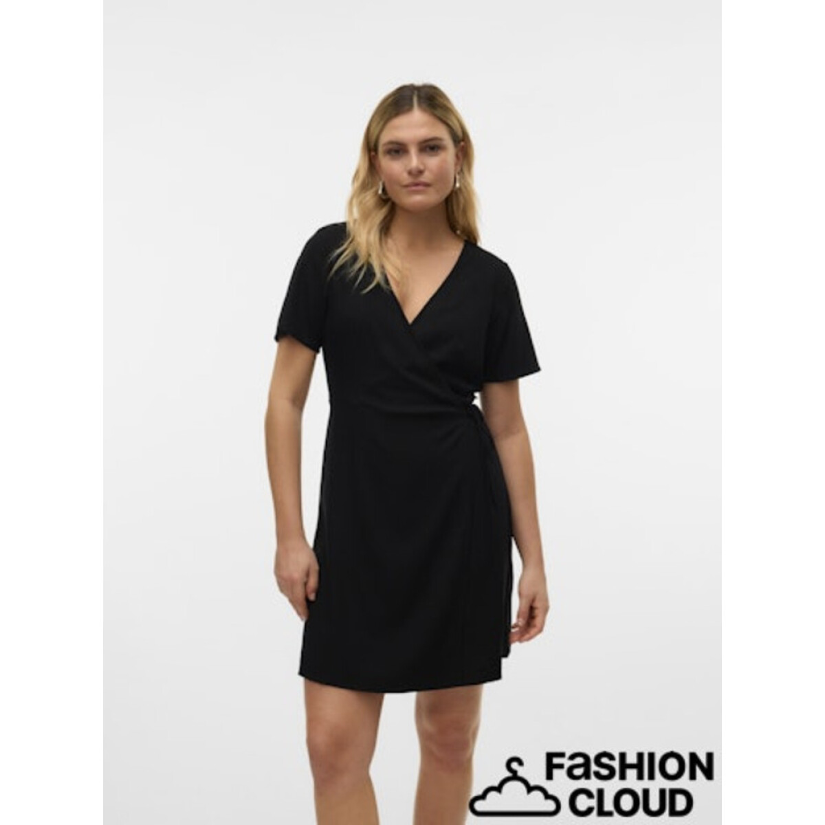 VMMYMILO S/S SHORT WRAP DRESS WVN GA - BLACK 