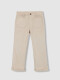 Pantalon De Sarga Con Bolsillos Delanteros Y Espalda Piedra