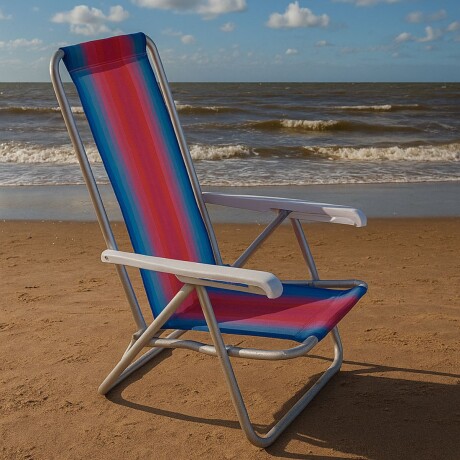 Silla reclinable 4 posiciones aluminio NARANJA/AZUL