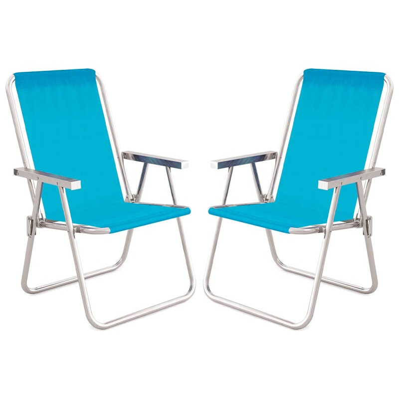 Set X 2 Sillas Altas Conforto Sannet Aluminio AZUL CLARO