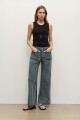 Pantalon de jean rayado azul marino