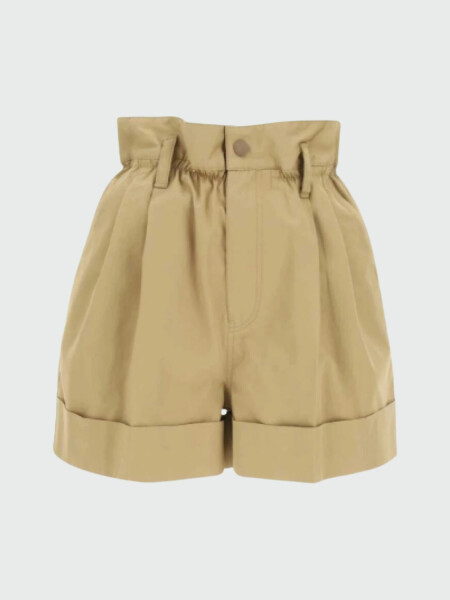 Moncler -Bermuda de algodón con cintura alta Marrón