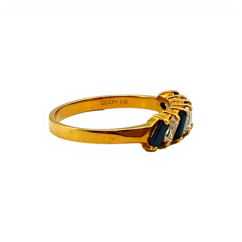 Anillo Vera-Oro Bajo-Piedra Zafiro y Zirconia-AN8118 conpiedra