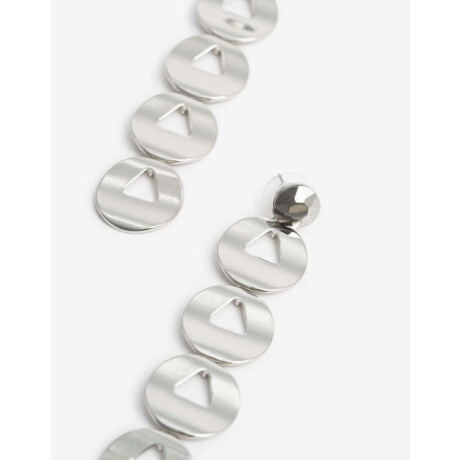 Aros Colgantes Largos Piezas Metal Plateado Rodio