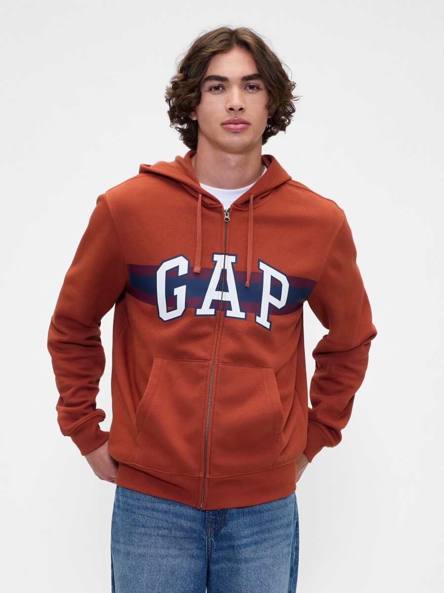 Canguro Con Cierre Logo Gap Hombre - Copper Spice 245 