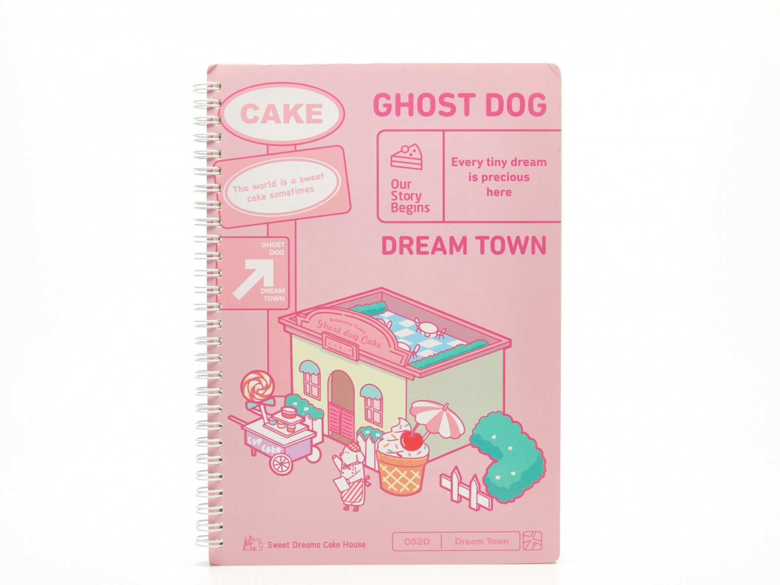 CUADERNO ESPIRAL B5 (PERRO FANTASMA CIUDAD DE LOS SUEÑOS/ROSA) 