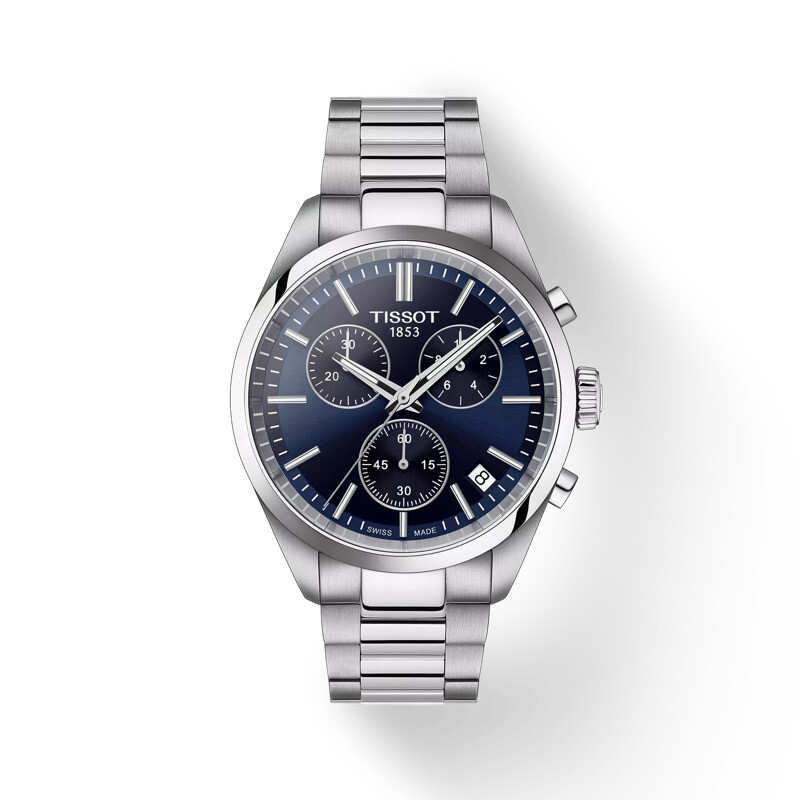 Reloj Tissot T1504171105100 para hombre con correa de acero Reloj Tissot Pr 100 Chronograph 40mm T1504171104100