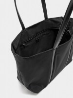 Bolso Shopper De Nylon Con Colgante negro