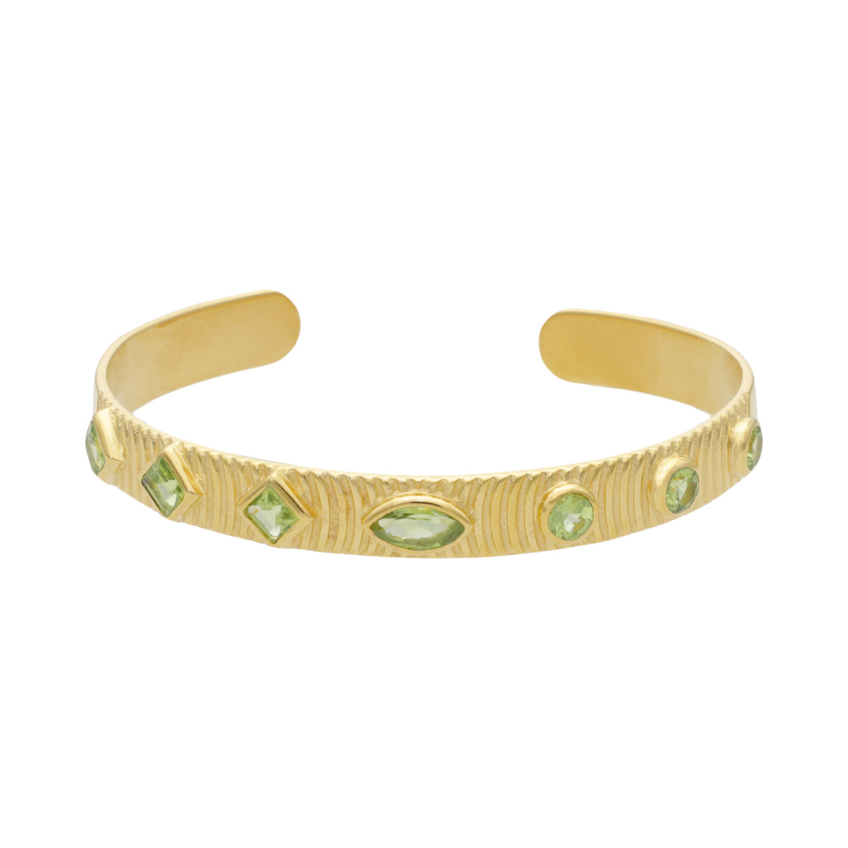 Pulsera Karvik Peridoto Plata 925 bañada de oro 18k 