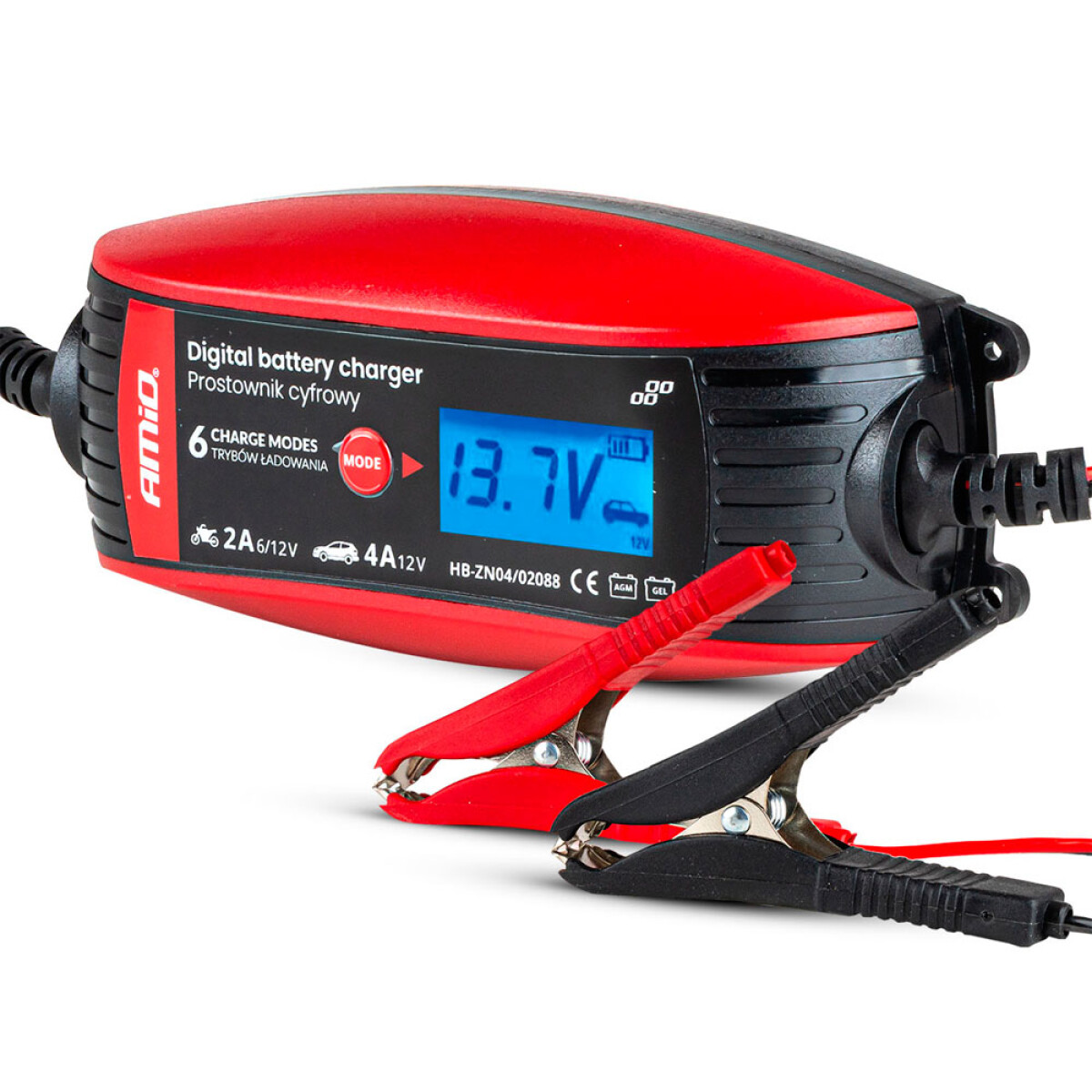 CARGADOR BATERIA - 12 VOLTS 4 AMP DIGITAL INTELIGENTE C/ FUNCIONES - 