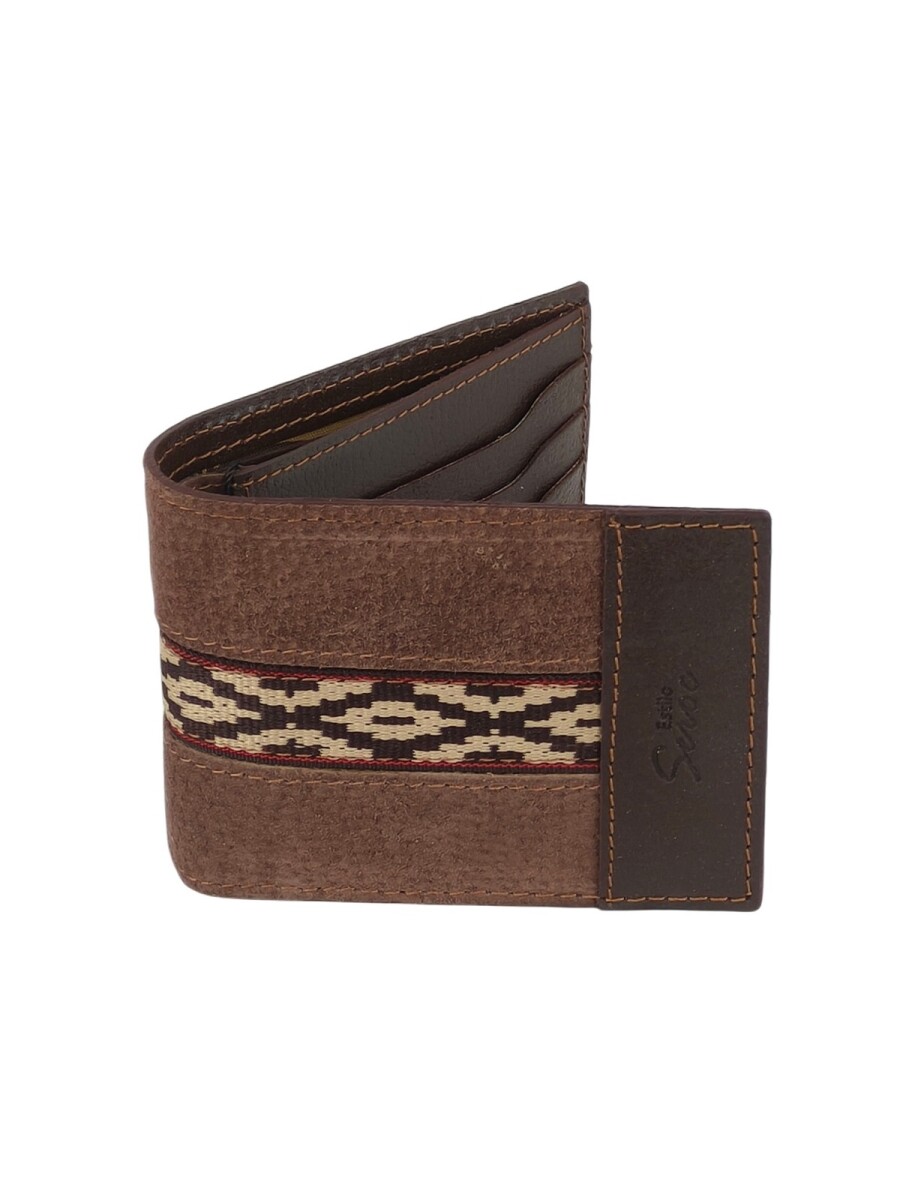 billetera de cuero al corte - Chocolate 