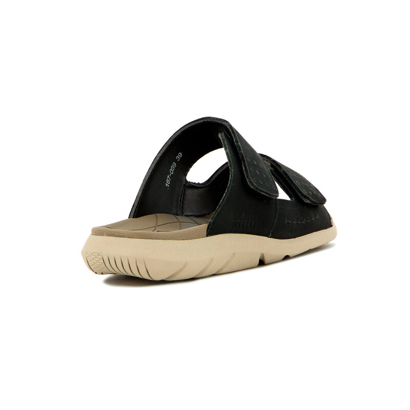 Country Sandalia De Hombre Doble Tira C/ Velcro - Negro Negro