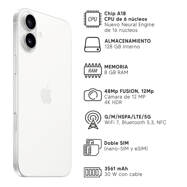 Iphone 16 8/128 Gb 5g BLANCO