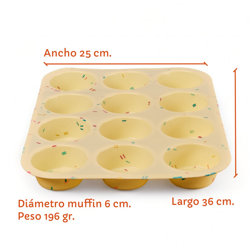 Molde Silicona 12 Muffins Cupcakes Magdalenas Repostería Sin Color