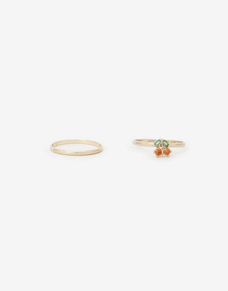 Sets Anillos Strass Set De Anillos Cherry - Dorado