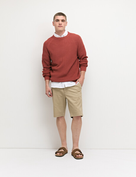 470986 SWEATER HARRINGTON LABEL Ladrillo