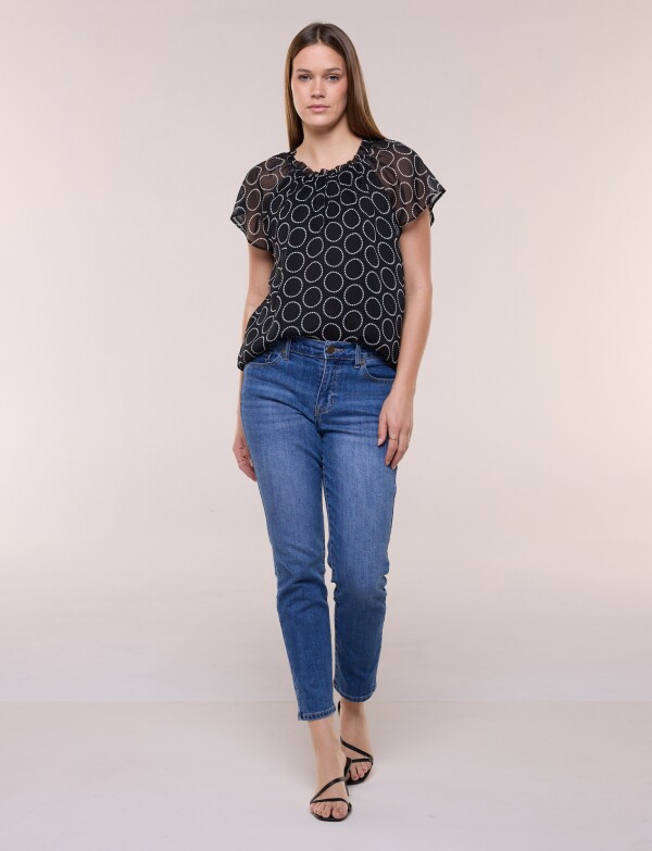 Blusa Printed NEGRO/BLANCO