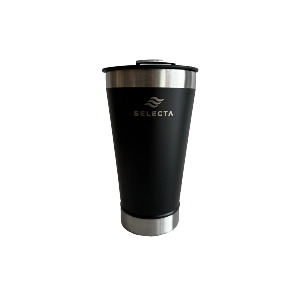 VASO TERMICO CERVEZA C/DEST. A.INOX 600ML NEGRO 
