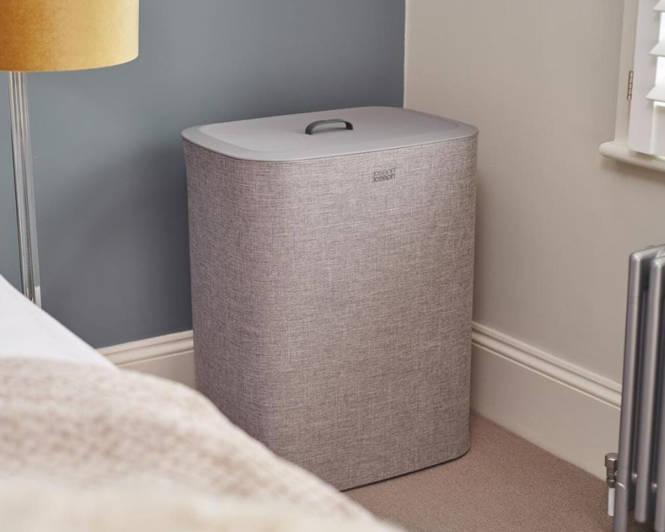 Cesta de lavandería con doble compartimento 90L Tota Gris