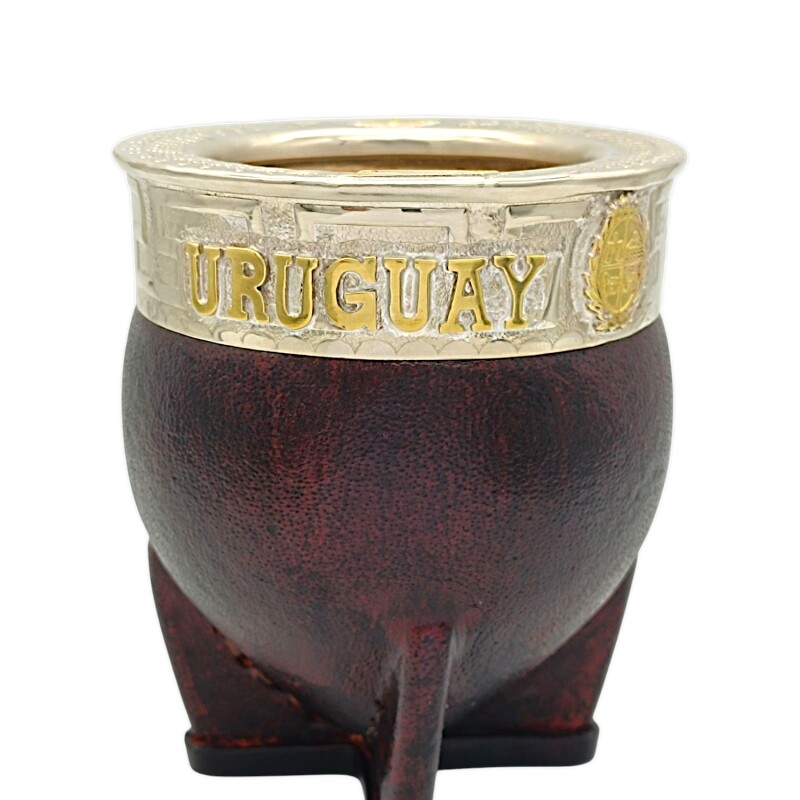 MATE IMPERIAL URUGUAY ESCUDO - ALPACA Y BRONCE - MTIM58 Marrónuniforme