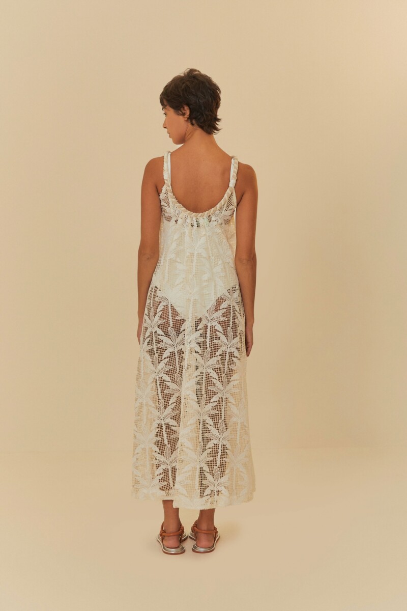 VESTIDO LARGO TELA ARTESANAL Blanco