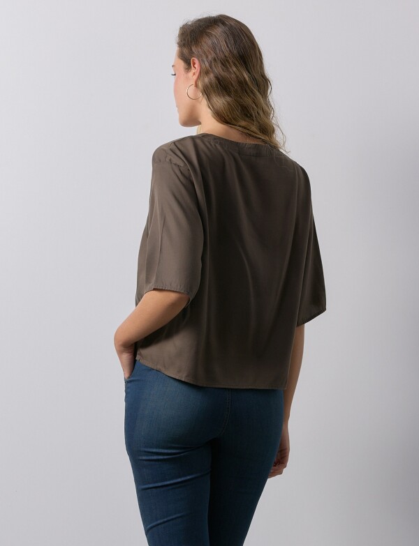Blusa Lyocell MARRON