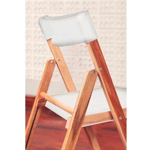 Silla plegable blanca mixta "POTENZA" -TRAMONTINA TB7081