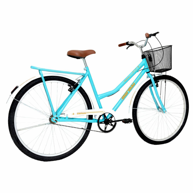 BICICLETA MORMAII RODADO 26 TRANSPORTE SOBERANA C/CANASTO VERDE TIFFANY Bicicleta Mormaii Rodado 26 Transporte Soberana C/canasto Verde Tiffany