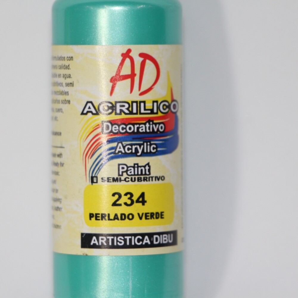 PINTURA ACRILICA ARTISTICA DIBU 60 ML. DIFERENTES COLORES COLOR PERLADO VERDE 234