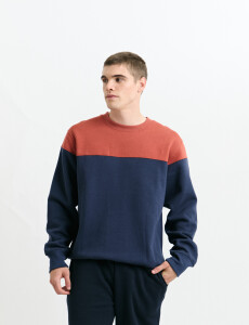 470916 SWEATER HARRY Naranja/azul Piedra