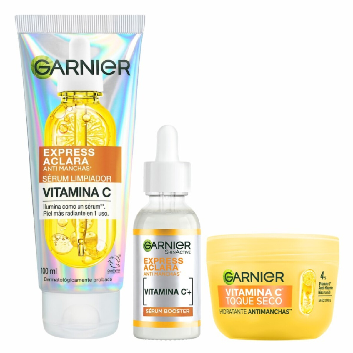 Pack Garnier Express Aclara Rutina Iluminadora Vitamina C 