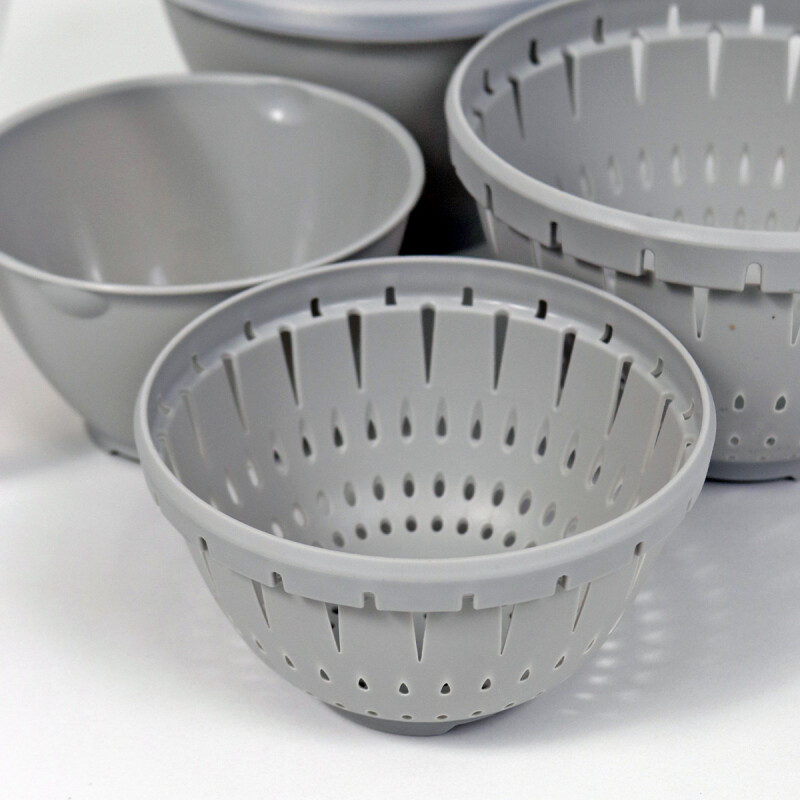 SET BOWL PLAST GRIS 21X16CM 4PZAS Unica
