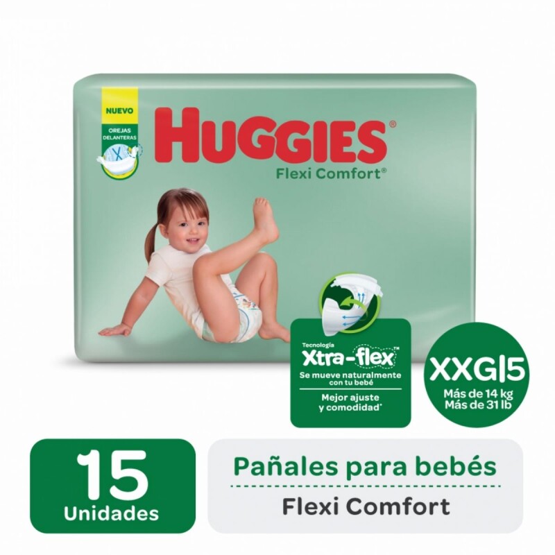 Pañales Huggies Flexi Comfort XXG X15