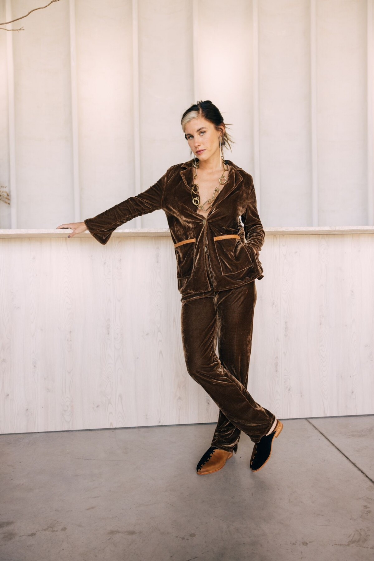 Velvet Suit Pant Chocolate