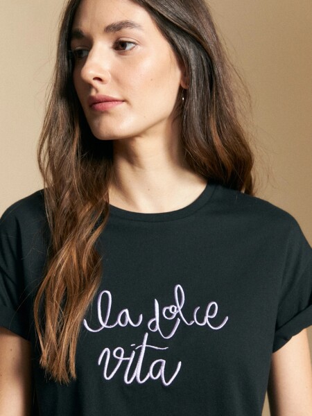 T-SHIRT ALLIE ALMENDRO NEGRO