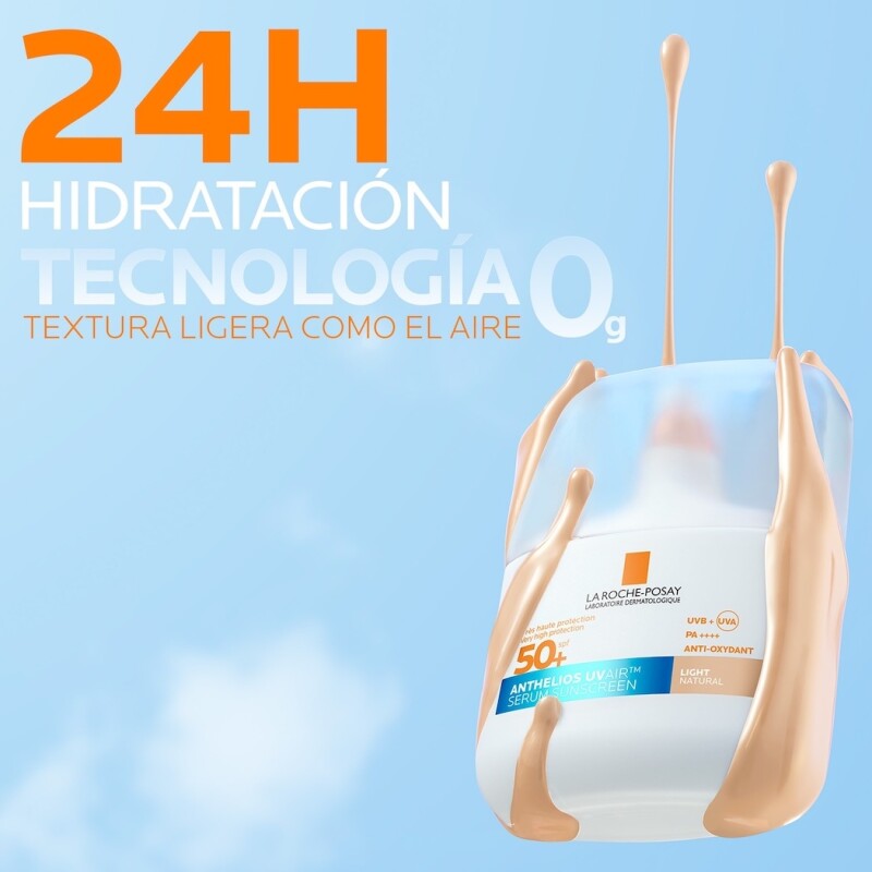 Protector Solar Anthelios Serum Uvair 50+ Tono Light 50 Ml. Protector Solar Anthelios Serum Uvair 50+ Tono Light 50 Ml.