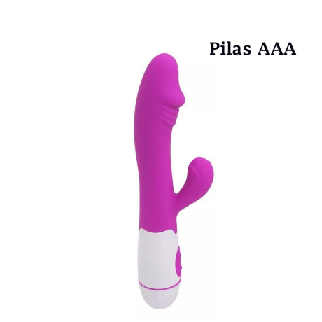 Vibrador Con Doble Estímulo Desing A Pila Fucsia