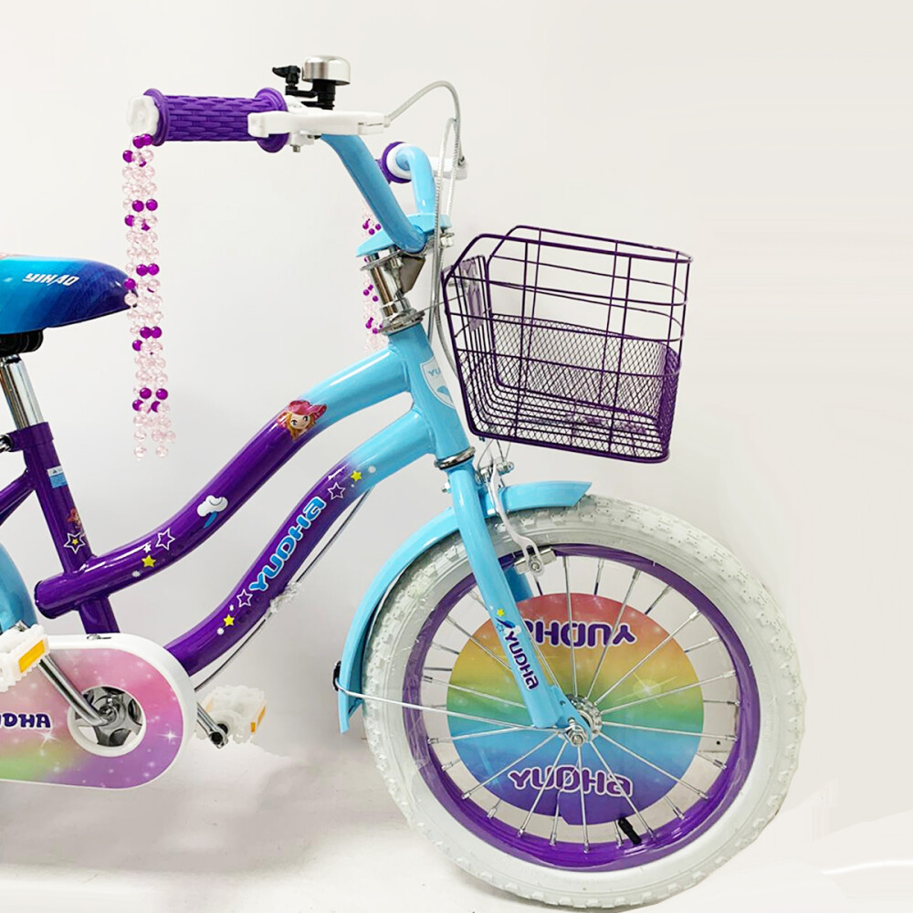 Bicicleta Rodado 20 Multicolor Canasto y silla trasera Violeta