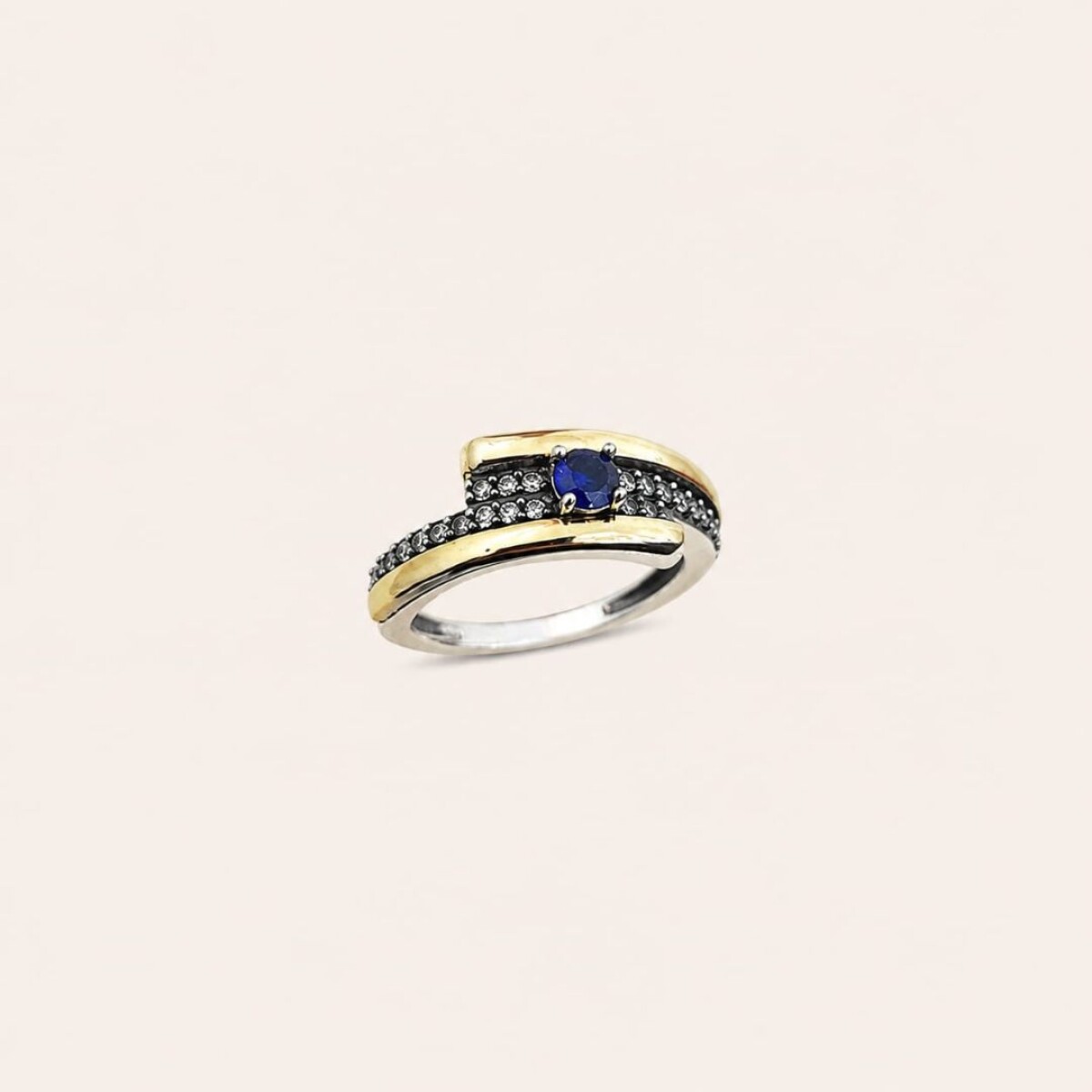 Anillo Willow Blue - Plata y Oro 