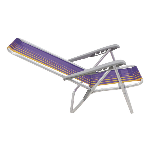 Silla playera aluminio y tela violeta y amarillo TD0922